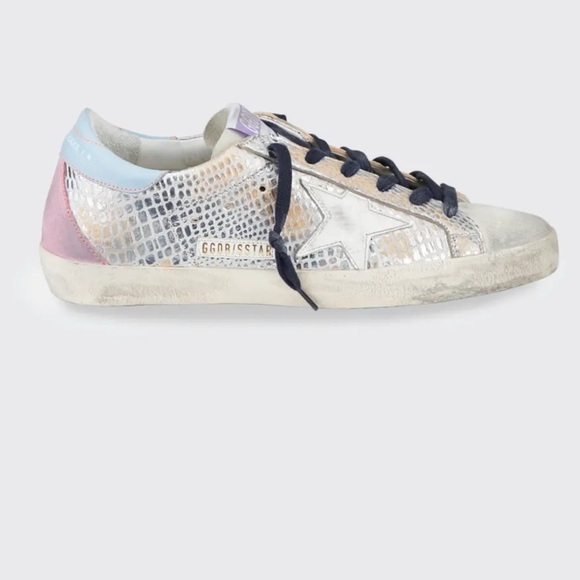 GOLDEN GOOSE Superstar Metallic Mock-Croc Sneakers 39 - Picture 1 of 9